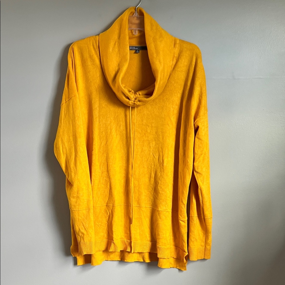 89th & Madison Mustard Cowl Neck Sweater